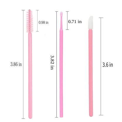 200pcs Disposable Makeup Brushes Set: Mascara Wands, Lip Brushes, Microbrush Applicators - Essential Tools for Eyelash Extension and Eyebrow Makeup