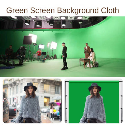 Green Screen Chromakey Photography Backdrops | Polyester Cotton Cloth | Photo Studio Stand Included | Ideal for Live Shoots - 3X6M