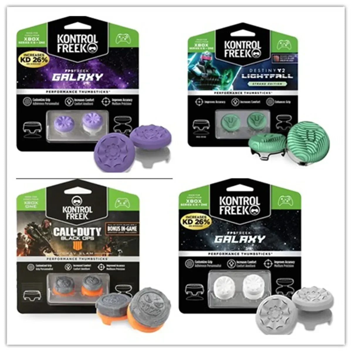 KontrolFreek FPS Freek Galaxy Purple: Enhance Xbox One & Series X Controller Performance with 2 Thumbstick Replacements - Xbox 360 Compatible!