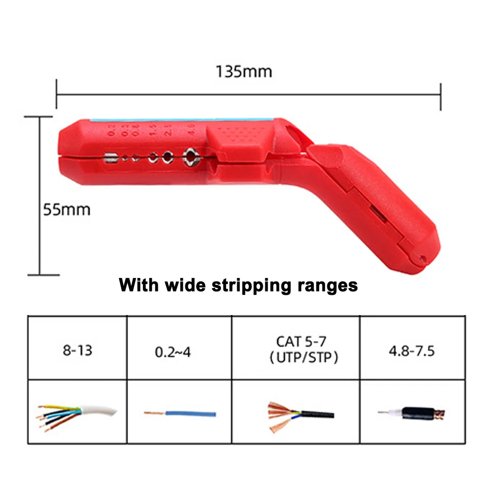 Multi-Functional Wire Stripper Cable Crimper Pliers - Crimping, Stripping, and Cutting Tool - Handy Multi-Tool