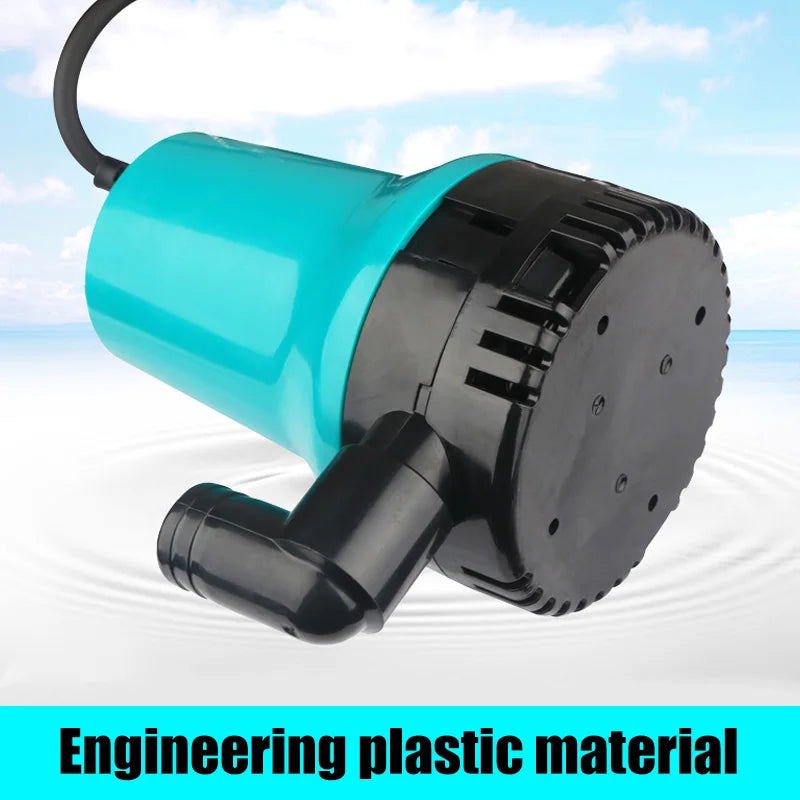 Solar Outdoor Miniature Electric Submersible Pump - 12V/24V DC Portable for Aquarium, Irrigation - 4500L/H Household Pumping