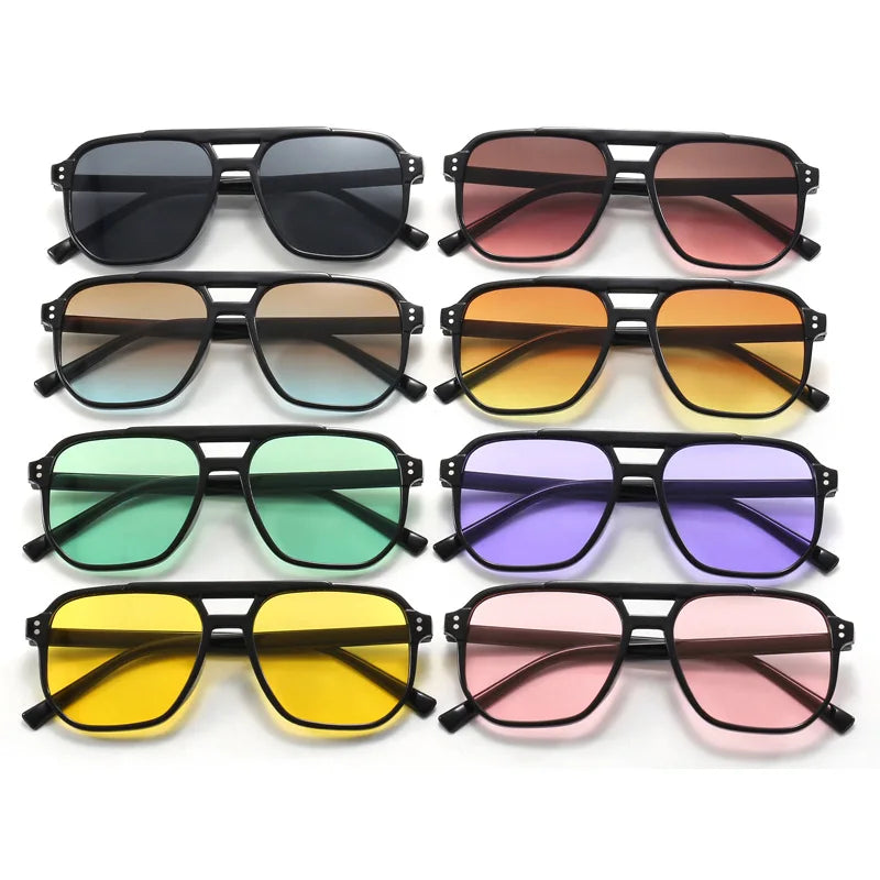 2024 New Retro Fashion Sunglasses - Vintage Square Metal Frame - Unisex Shades for Outdoors