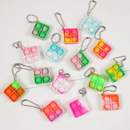 20Pcs Mini Pop Keychain Set: Bulk Toddler Sensory Fidget Toys for Classroom Prizes, Kids' Birthday Party Favors, and Goodie Bag Stuffers