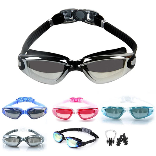 Swimming Goggles for Men and Women - Anti-Fog UV Protection, Prescription Waterproof Silicone for Adults and Kids, Diving Glasses