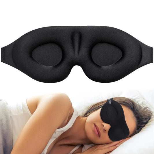 3D Contoured Eye Mask for Sleeping – Cup Blindfold, Concave Molded Night Sleep Mask, Light Blocking for Women & Men