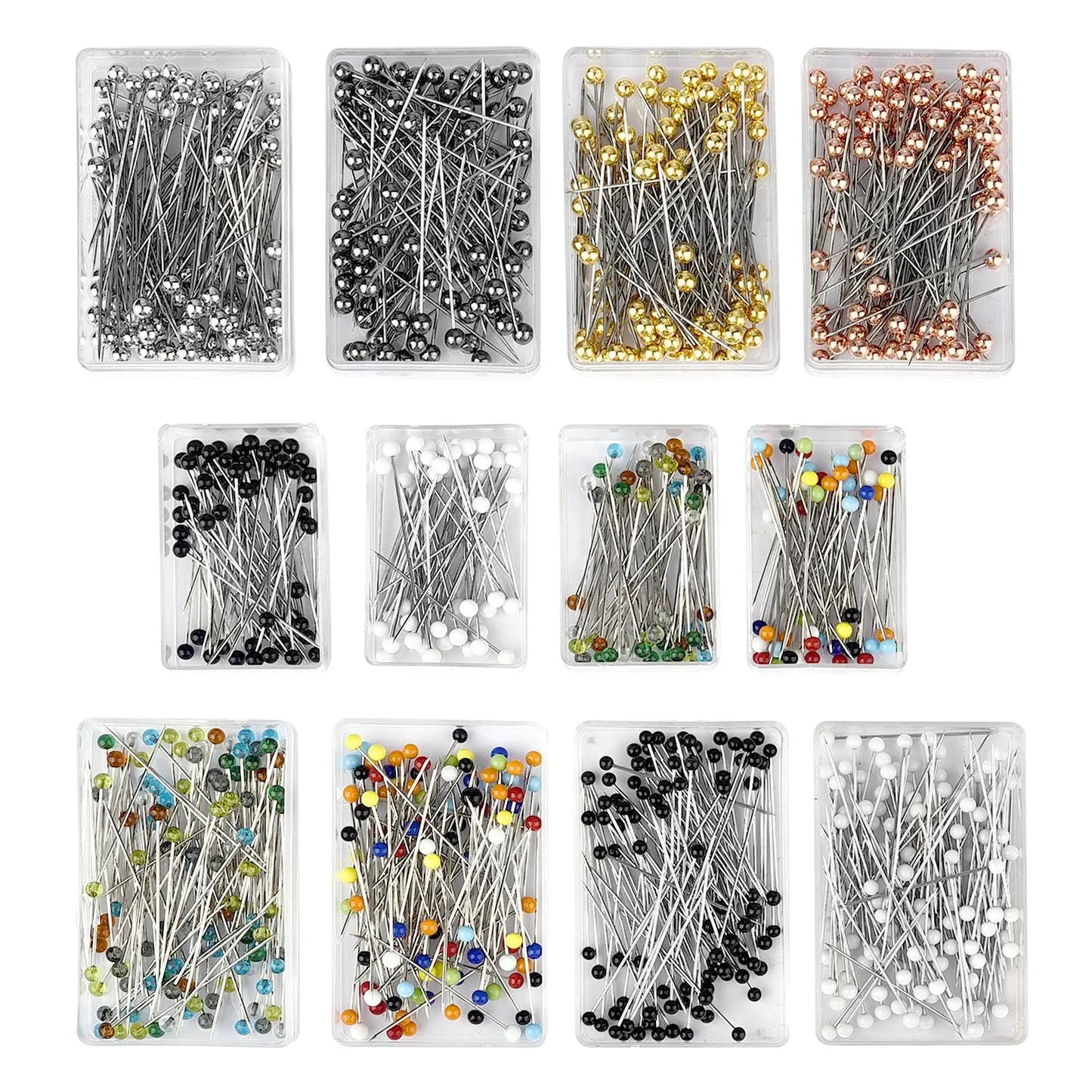 Fashion Sewing Needles Set - 50/100Pcs Colored Glass/Ceramic Head Bead Pins for Stitch Knitting, 32mm DIY Safety Pins