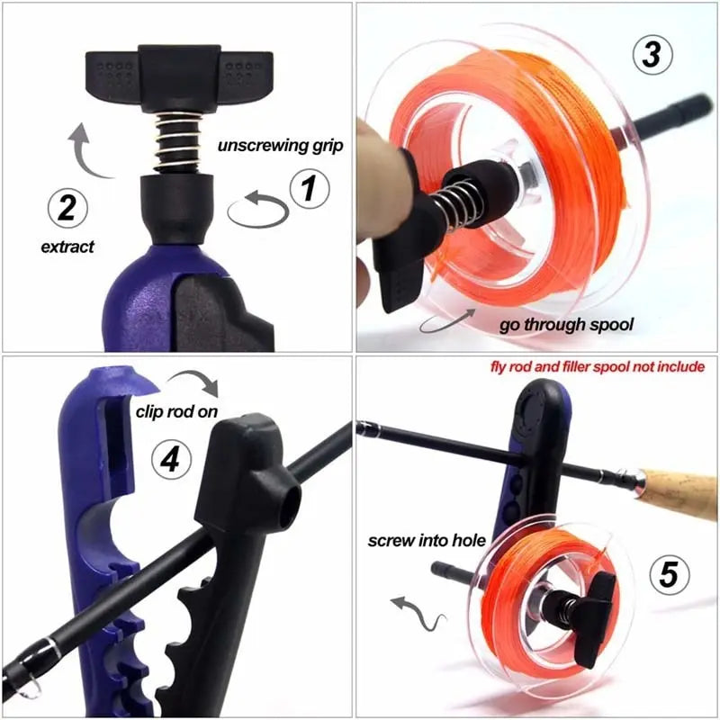 Portable Fishing Line Winder: Reel Line Spooler Machine for Spinning and Baitcasting Reels - Carp Fishing Tools