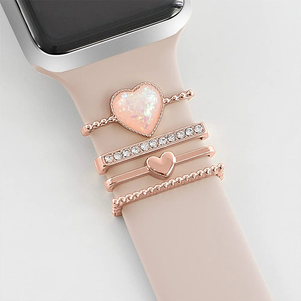 Diamond Jewelry Charms for Apple Watch Series 8/7/6/5/4/SE/9 Accessories - Decoration for Samsung/Huawei Watch Strap 20mm/22mm