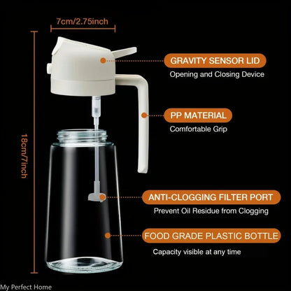 2-in-1 500ml Plastic Spray Oil Sprayer Bottle - Dispenser for BBQ, Baking, Roasting - Kitchen Tool for Picnics