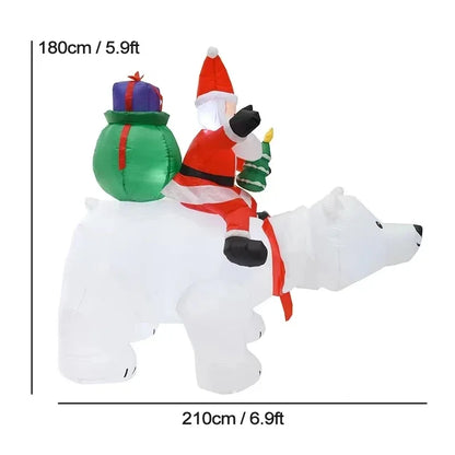 Christmas Inflatable Decoration with Built-in LED Lights - Indoor/Outdoor Xmas and New Year Party Ornament for Garden