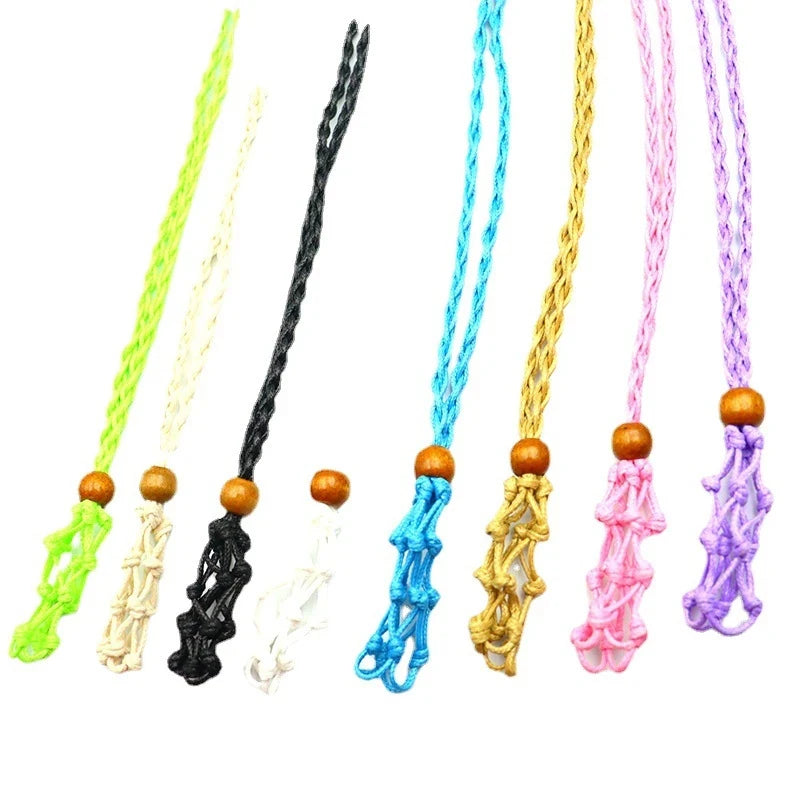 DIY Necklace Cord with Net Rope - Empty Meditation Stone Holder for Quartz Crystal Pendants | Jewelry Making Accessories