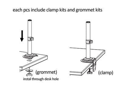 NB NEW H180 Double Monitor Desk Mount Arm Gas Spring Full Motion - Fits 22"-32" Screens, Supports 2-12kg, Dual Arm Clamp Bracket