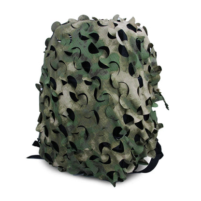 3D Camo Net Airsoft Helmet Cover - Laser Cut Nylon with Drawstring, CS Wargame Paintball Paratrooper Hunting Accessories