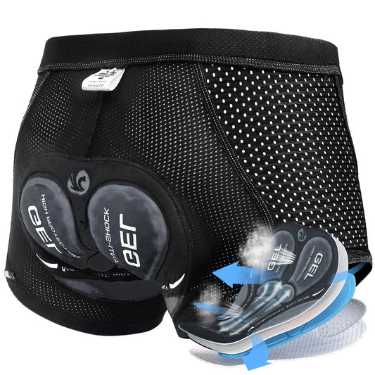 X-TIGER Men's Cycling Underwear with 5D Gel Cushion - MTB Boxer Shorts, Road Cycling Equipment