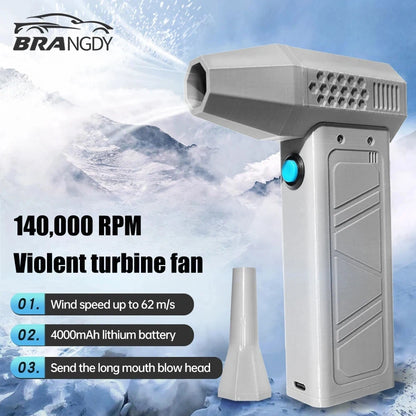 2024 Mini Turbo Jet Fan - 140,000RPM Brushless Motor, Adjustable Wind Speed, Handheld Duct Fan with 52M/S Turbo Speed and Power Display