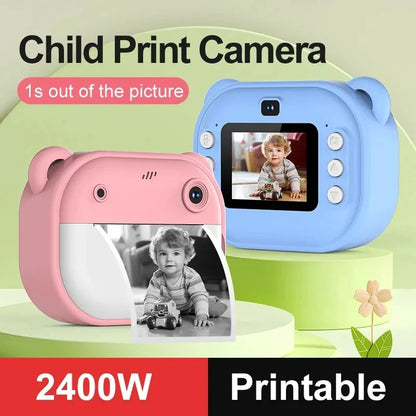 Children's Instant Print Digital Camera - Thermal Photo Printing Video Toy with 32GB Memory Card