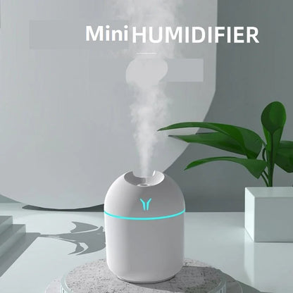 250ML USB Mini Air Humidifier - Ultrasonic Aroma Essential Oil Diffuser with LED Lamp for Home and Car