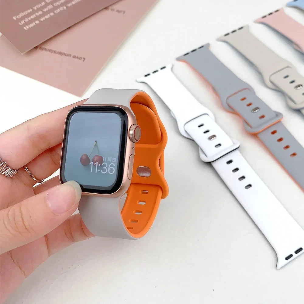 Silicone Strap + Case for Apple Watch – Bands for 38mm, 40mm, 41mm, 42mm, 44mm, 45mm, 49mm, iWatch Ultra Series 3 4 5 6 7 8 , SE