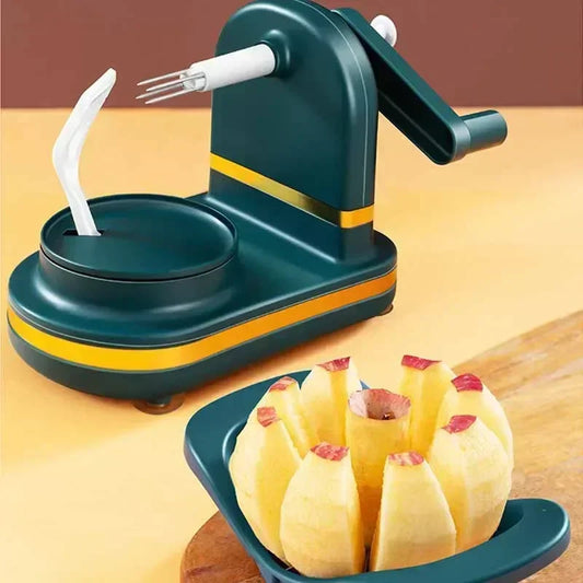 Hand-Cranked Manual Apple and Pear Peeler Slicer with Built-In Corer - Rotating Fruit Peeling Kitchen Gadget