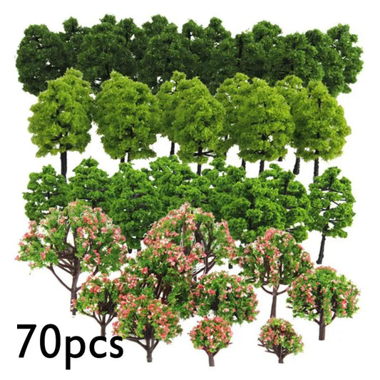 20/70pcs Plastic Model Train Miniature Trees - Perfect Railroad Decoration and Landscape Accessories for Kids' Toys