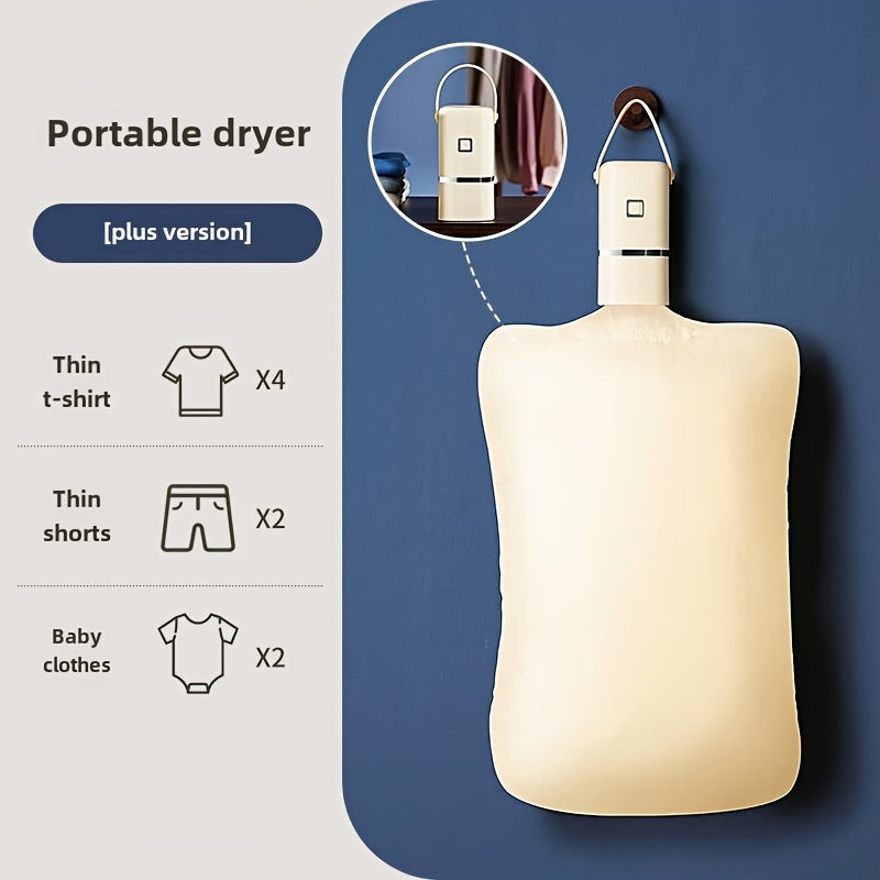 Portable Mini Dryer - Compact and Fast with Timer Function, Drying Bag for Delicate Clothes, Underwear and Small Items, Ideal for Apartments, Dorms and RVs