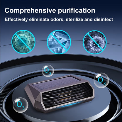 Solar-Powered Car Air Purifier - Automatic Odor Decomposition, Sterilization and Disinfection, No Consumables Needed, Built-in Lithium Battery