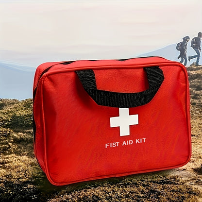 Deluxe First Aid Kit with Portable Bag - Essential Emergency Supplies for Camping, Hiking, and Travel, Includes Scissors, Tweezers, and More