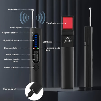 Advanced Anti-Spy Hidden Camera Detector – Ultimate Privacy Protection Device with Real-Time Alerts, Detects Wireless Signals for Home, Office, or Hotel Room – Portable and Easy-to-Use