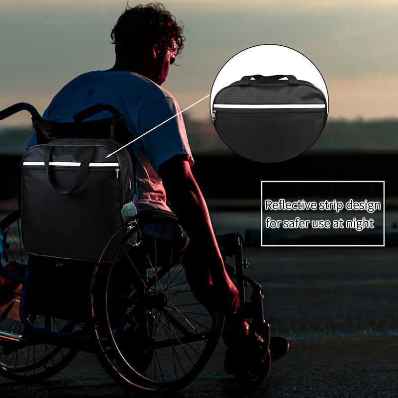 Wheelchair Hanging Storage Bag – Large Capacity Adjustable Pouch with Strap for Household, Outdoor, Travel, Bedroom, Bathroom, and Office