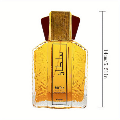 100ml SULTAN Luxury Eau De Toilette for Men - Fresh Floral Musk Fragrance, Long-Lasting, Middle Eastern Inspired - Ideal Gift for Dates and Daily Wear