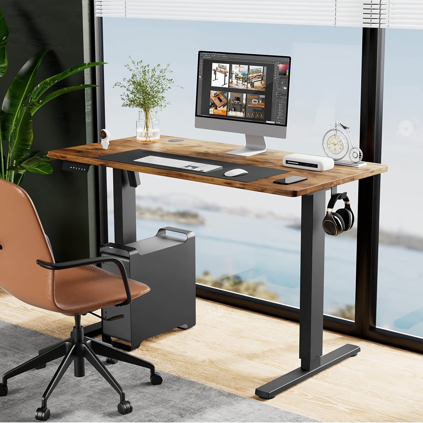 40/55" Adjustable Electric Standing Desk – Ergonomic Height, Spacious Workstation for Home Office, Cafe, Event Hosting – 4 Colors, Sturdy and Space Saving