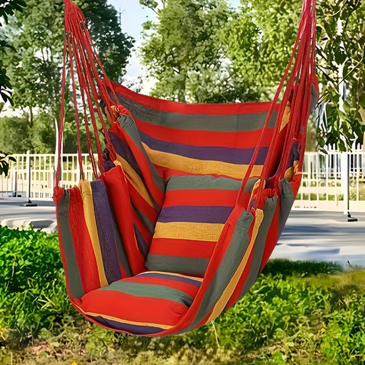 1pc Outdoor Hammock Chair - Canvas Leisure Swing with Pillow and Cushion, Indoor and Outdoor Hammock, Garden Furniture for Home, Bedroom, Yard, Camping