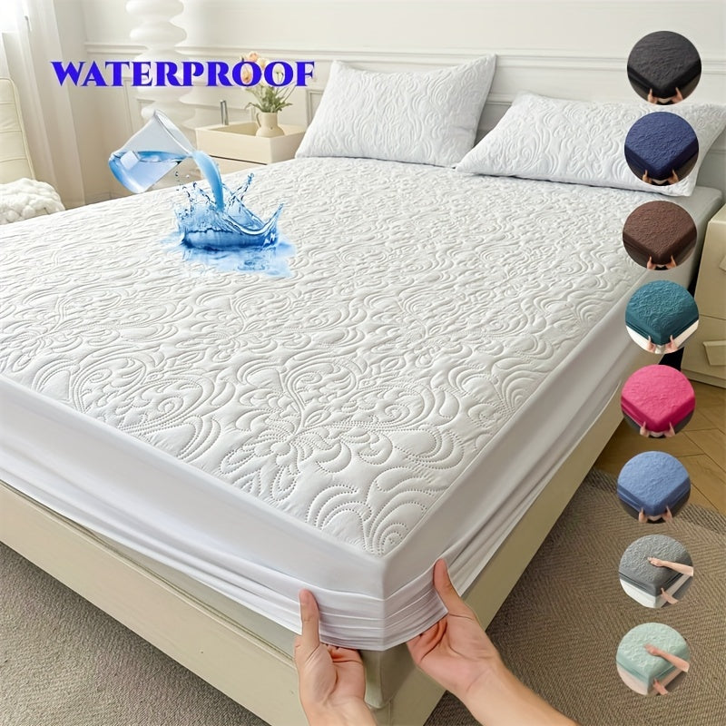 3 Piece Waterproof Mattress Protector Set – Breathable, Dustproof, Non-Slip, Machine Washable, Deep Pocket Fitted Sheet for All Seasons