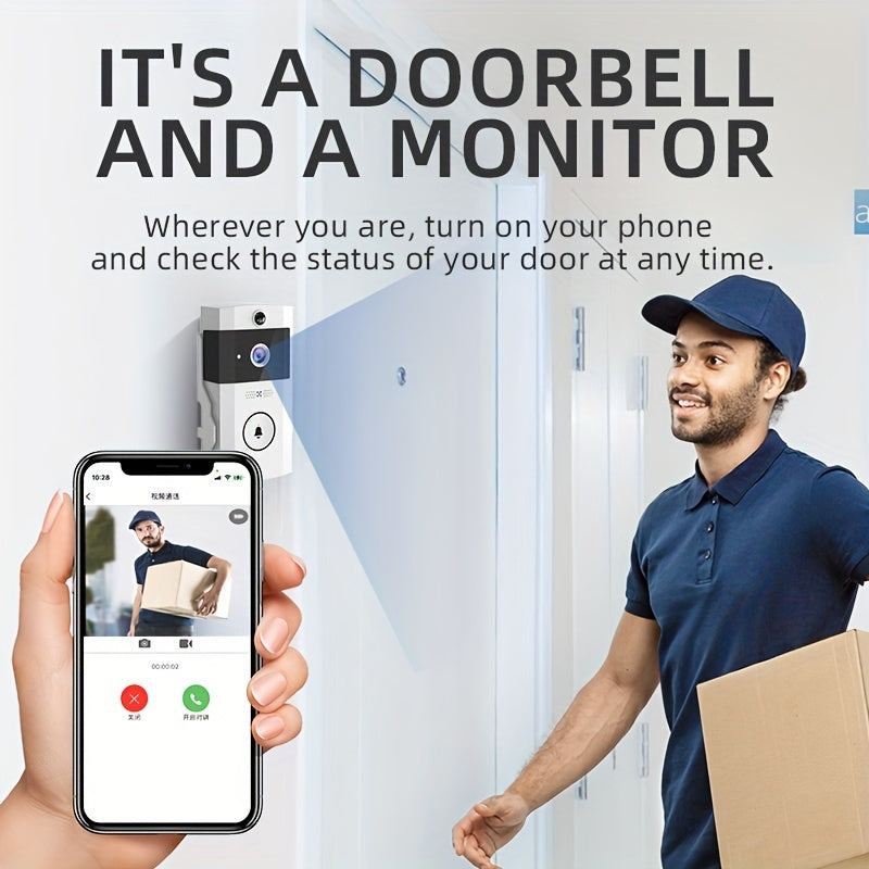 Wireless Visual Smart Doorbell - Home Security System with HD Video, Remote Mobile Monitoring, Motion Detection, and Real-Time Alerts