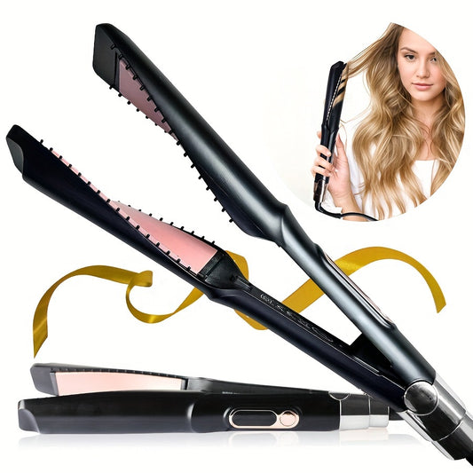 2 in 1 Hair Straightener and Curler – Twisted Ceramic Flat Iron, Professional Ionic Iron for Curling & Straightening, Perfect Gift for Women