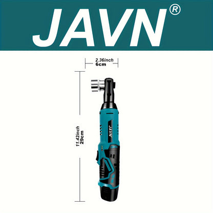 JAVN 12V Cordless Electric Wrench – 45NM 3/8'' Ratchet Wrench for Car Repair, Screw and Nut Removal – Right Angle Power Tool