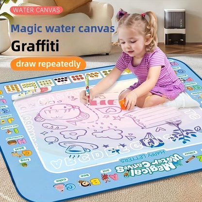 Reusable Magic Doodle Mat and Water Drawing Canvas – Mess-Free Art for Ages 3-8, Washable with Alphabet and Numbers, Portable Creative Toy