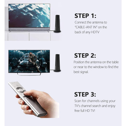 2024 Newest HD TV Antenna - 130 Miles Range, Indoor/Outdoor, 4K 1080P Support, Includes Amplifier Signal Booster