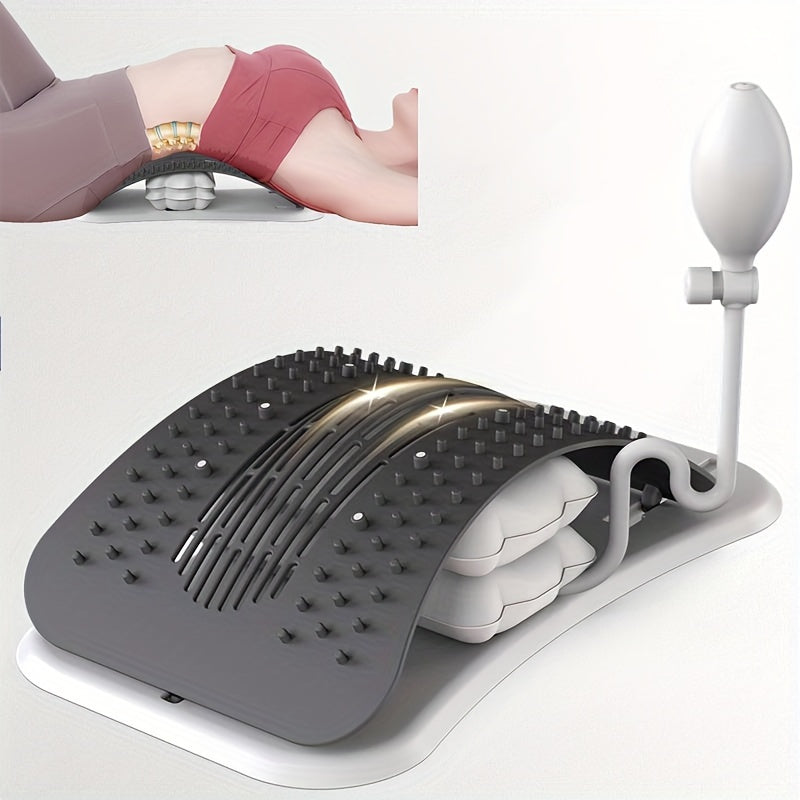 Back Stretcher and Spine Board – Multi-Level Lumbar Massager for Lower and Upper Back Support, Manual Inflation