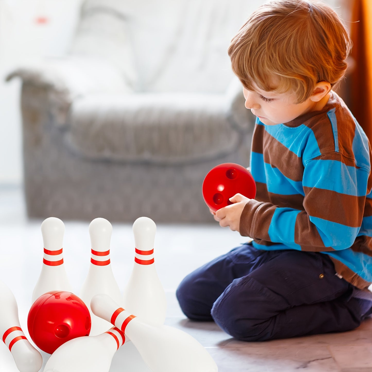 Light Up Kids Bowling Set - 10 Pins and 2 Balls, 12-Piece Toy Set for Indoor and Outdoor Games, Perfect for Toddlers and Young Children (Height: 7.87 inches)