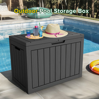 45 Gallon Deck Box - Resin Outdoor Storage, Waterproof & UV Resistant, Lockable for Patio Furniture, Pool Supplies, Cushions, Garden Tools, Sports Equipment