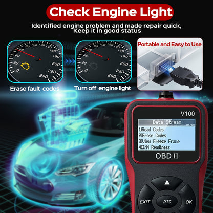 Car OBD2 Diagnostic Scanner - Engine Fault Code Reader, Scan Tool for All OBD II Protocol Cars Since 1996