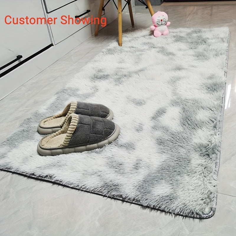 Fluffy Area Rug for Bedroom – Soft, Fuzzy Shaggy Carpet with Non-Slip Bottom – Light Grey Rug for Living Room