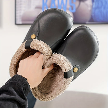 Warm and Cozy Solid Color Round Toe Slippers - Non-Slip Sole for Indoor Comfort