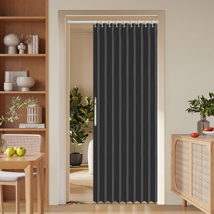 Colorful Magnetic Folding Door Curtain – Easy Setup, Space-Saving Divider for Home and Business – Vibrant Artistic Design, Machine Washable Polyester