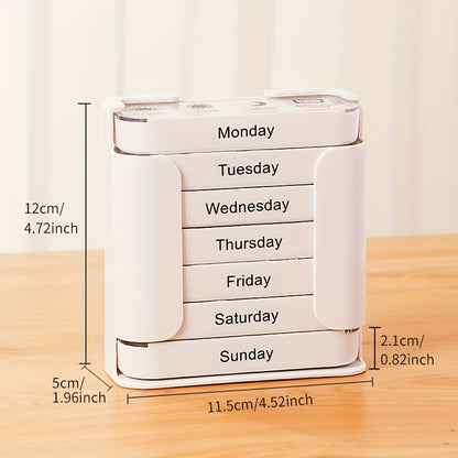 VANYARLIFE 7-Day Pill Organizer with AM/PM Compartments - Lightweight, BPA-Free Plastic, Ideal for Fish Oil & Vitamins