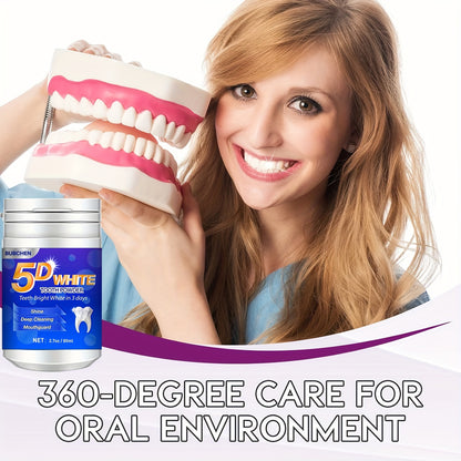 5D White Tooth Powder – Deep Cleaning for Fresh Breath, Ideal for Oral Health and Hygiene, Perfect Gift for Women and Men