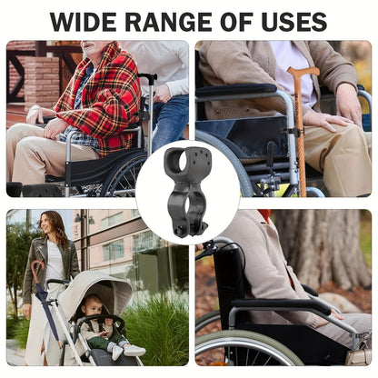 4pcs Walking Stick Holders – Fits 2.2 to 1.18 Inch Tubes – Lightweight for Wheelchairs, Scooters and Bikes – Medical Accessories for Adults