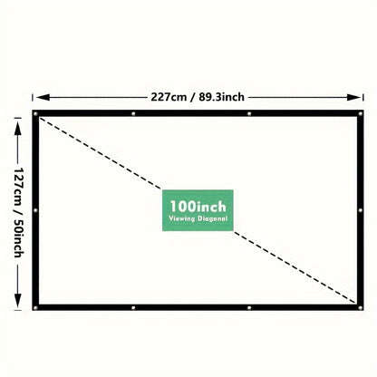 72/84/100 Inch HD Projection Screen - Foldable, Anti-Wrinkle Portable Movie Screen for Home Theater, Outdoor, and Indoor Projection