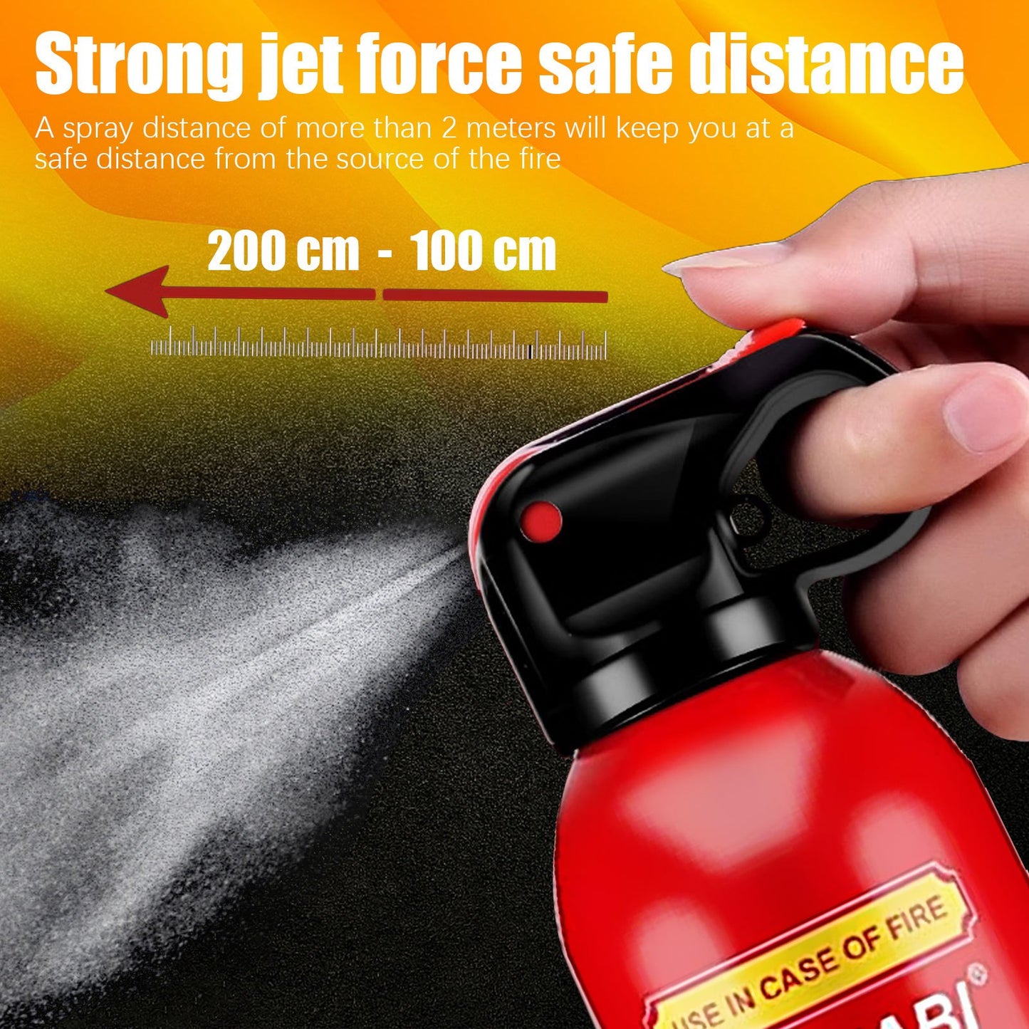 Portable Fire Extinguisher Spray 4-in-1 – 0.5-A:21-B:C:5K Water-Based, 620ml/21.87OZ with Bracket for House, Car, Kitchen, Garage – Available in 1/2/4 Pack